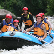 White water rafting at Telaga Waja River with Mega Rafting at Ayung River